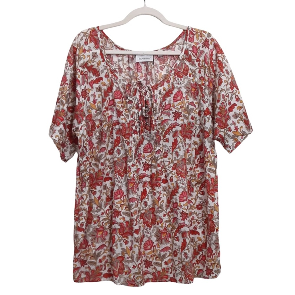 Avenue Women’s Size 18/20 Printed Top Blouse 100% Cotton